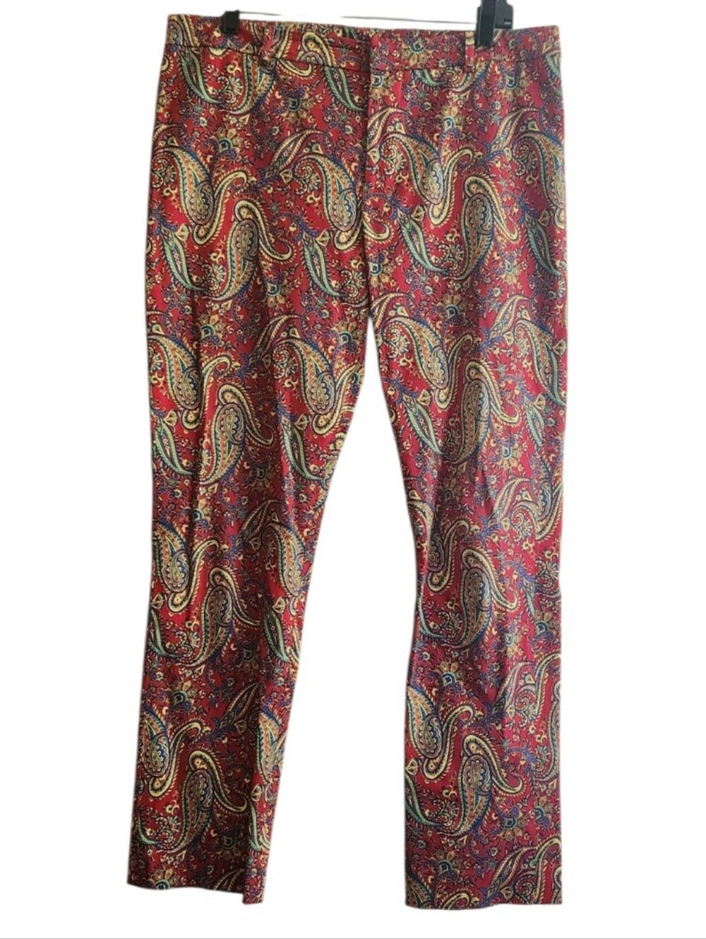 Lauren Ralph Lauren Red Paisley Cropped Pants